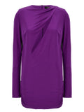 Versace Kurzes Kleid aus violettem Viskose-Jersey