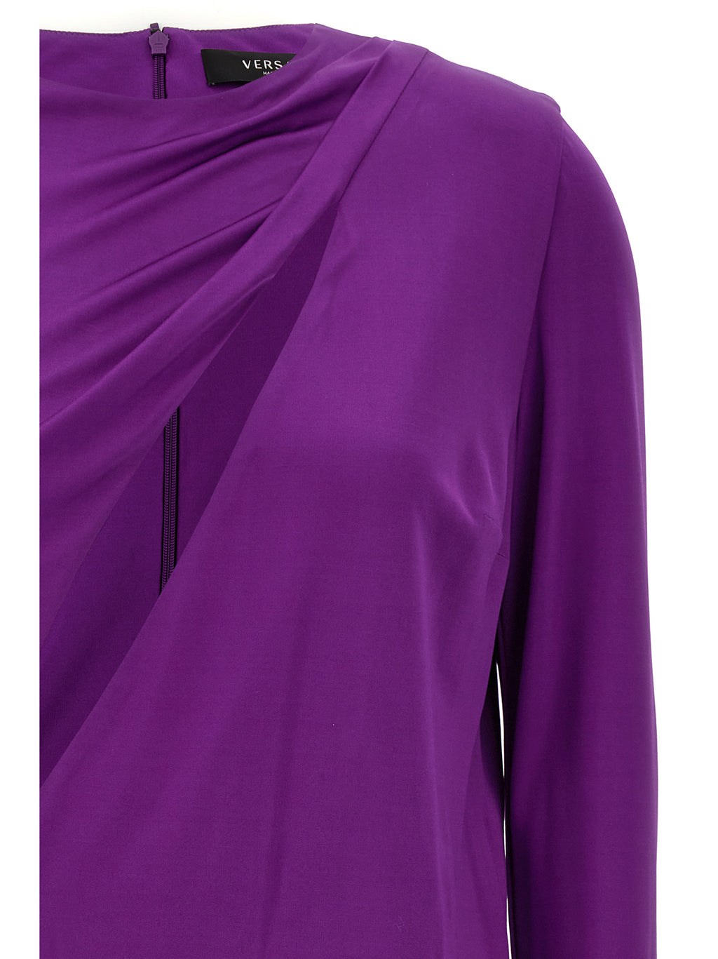 Versace Kurzes Kleid aus violettem Viskose-Jersey