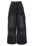 Palm Angels Graue Cargoshorts aus Baumwolle