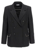 Off-White Schwarzer Blazer aus reiner Schurwolle