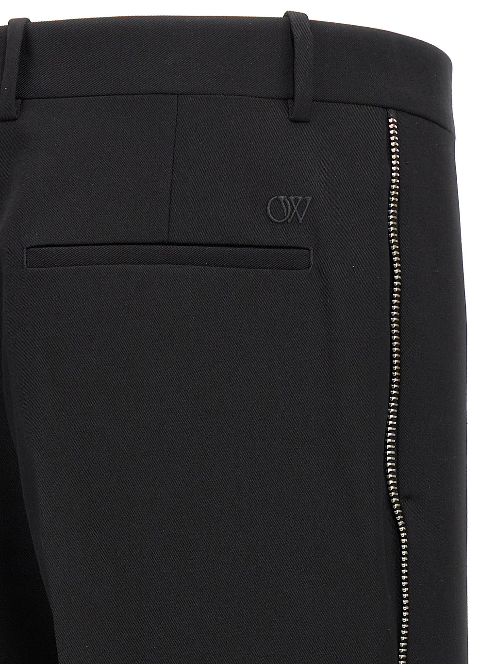 Off-White Schwarze Hose aus reiner Schurwolle