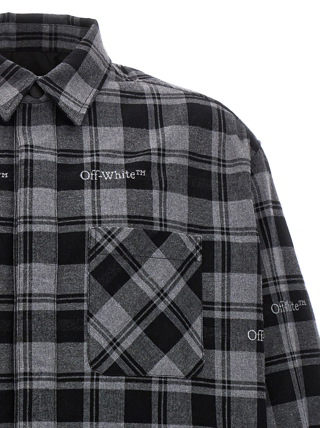 Off-White Graue Baumwoll-Shell-Jacke