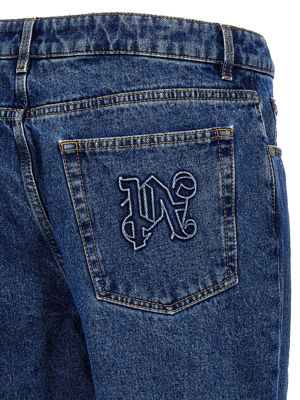 Palm Angels Blaue Jeans aus Baumwolle im geraden Schnitt