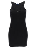 Off-White Schwarzes kurzes Baumwollkleid