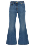 Versace Blaue Baumwoll-Jeans mit ausgestelltem Bein
