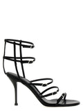 Alexander McQueen Schwarze Stilettosandalen aus Lammleder