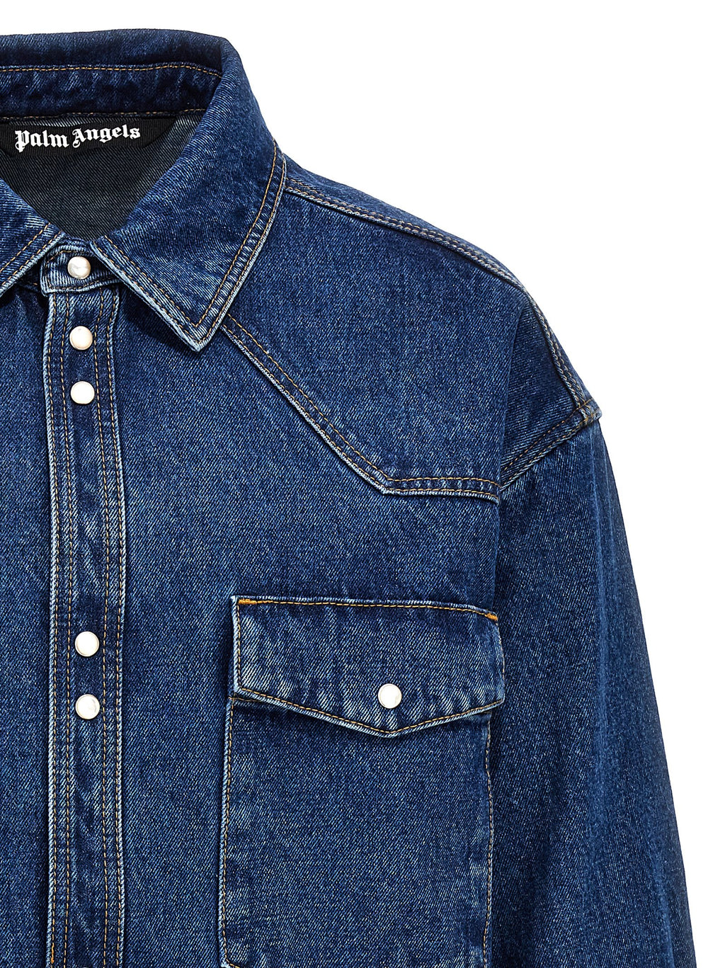 Palm Angels Blaue Jeansjacke aus Polyester