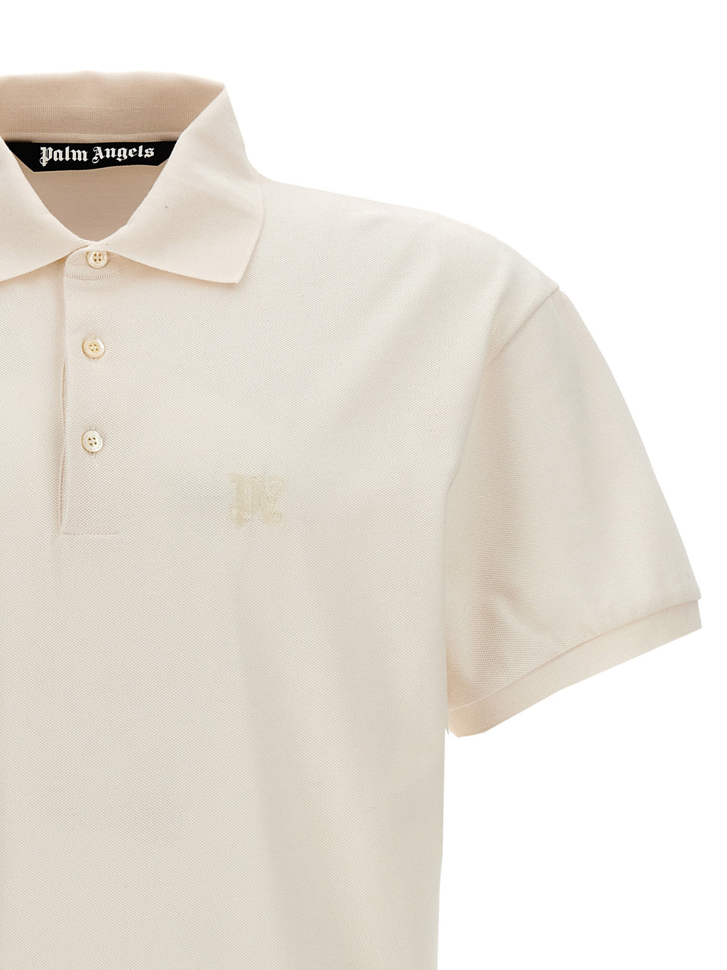 Palm Angels Weißes Poloshirt aus Polyester