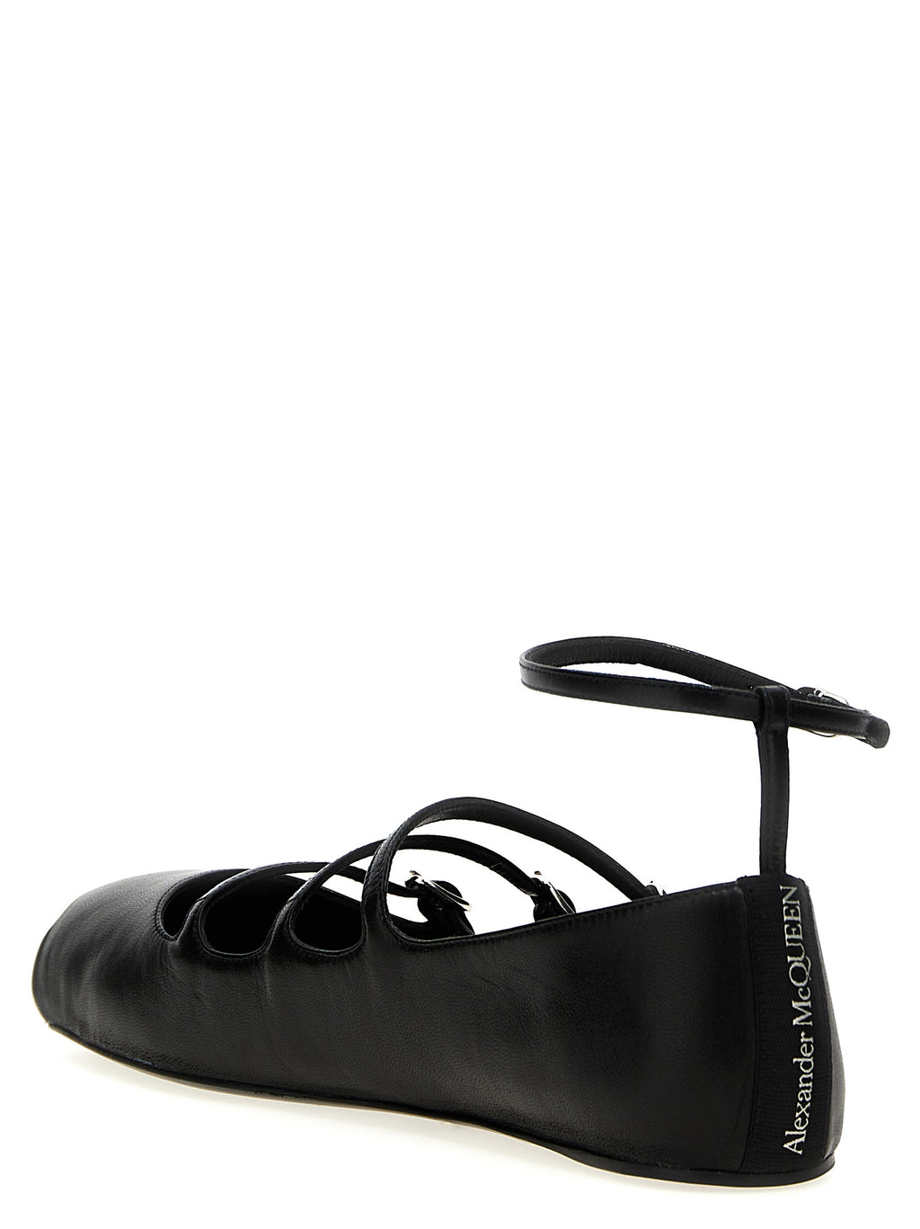 Alexander McQueen Schwarze Ballerinas aus Kalbsleder
