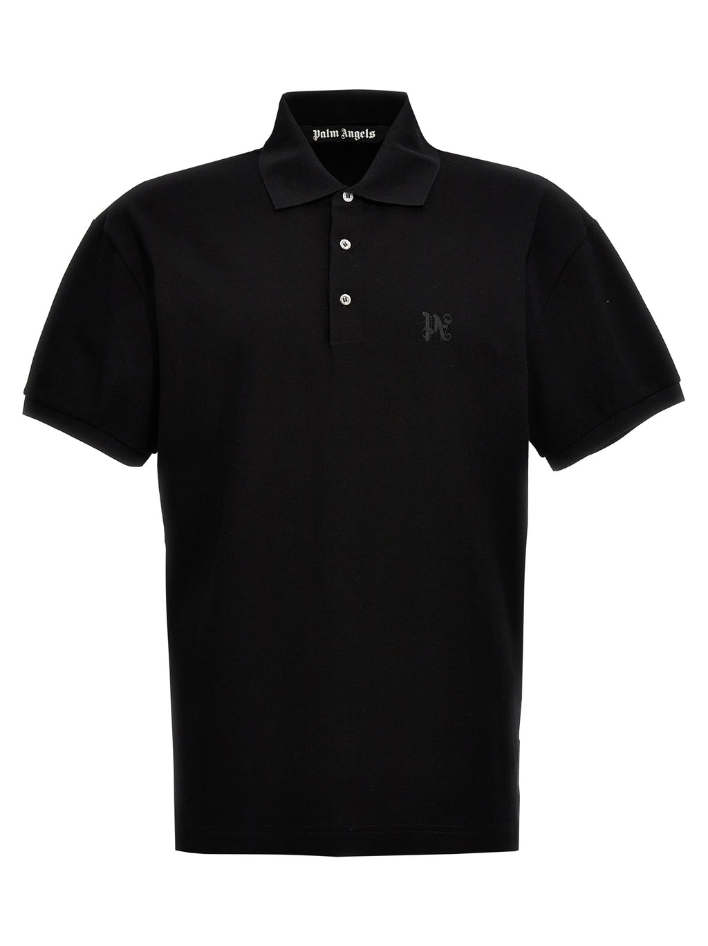Palm Angels Schwarzes Poloshirt aus Polyester