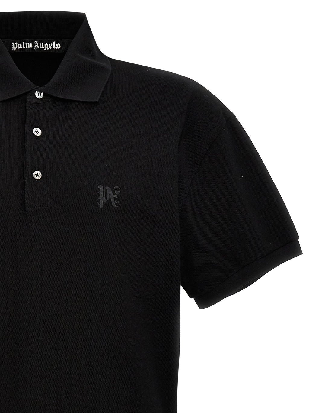 Palm Angels Schwarzes Poloshirt aus Polyester