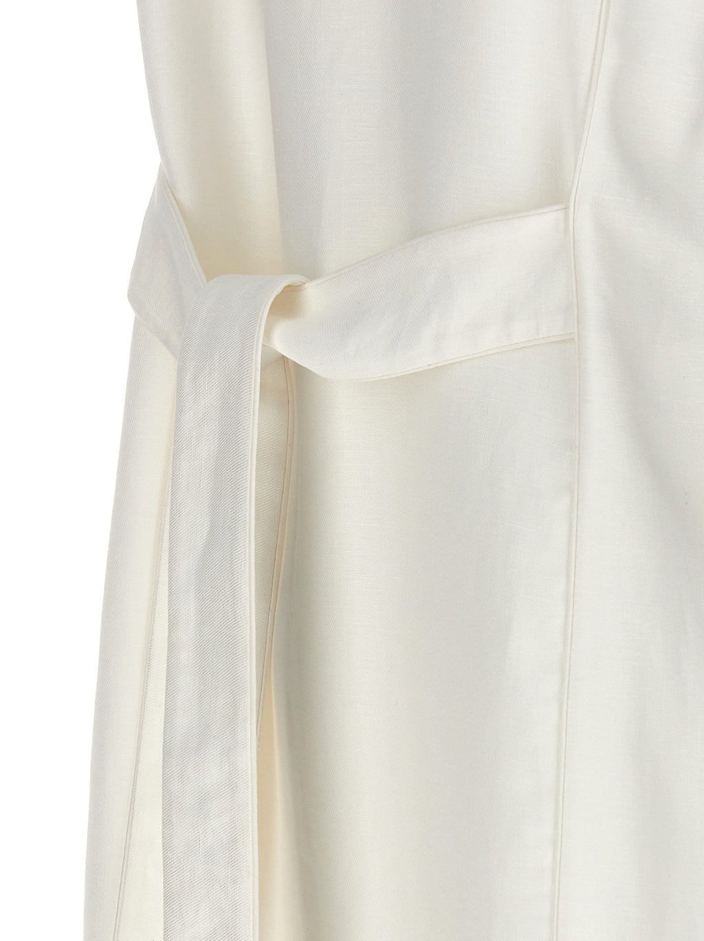 Max Mara Ärmellose weiße Leinenjacke
