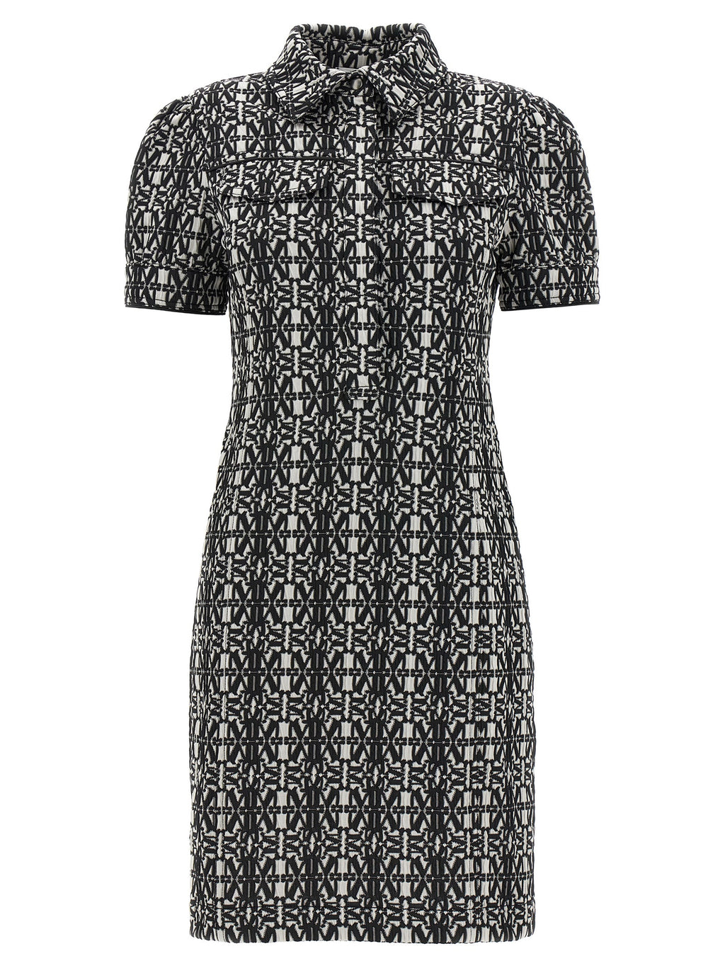 Max Mara Kurzes Zweifarben-Polyesterkleid