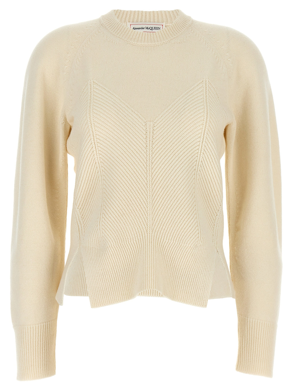 Alexander McQueen Weiße Wollstrickjacke