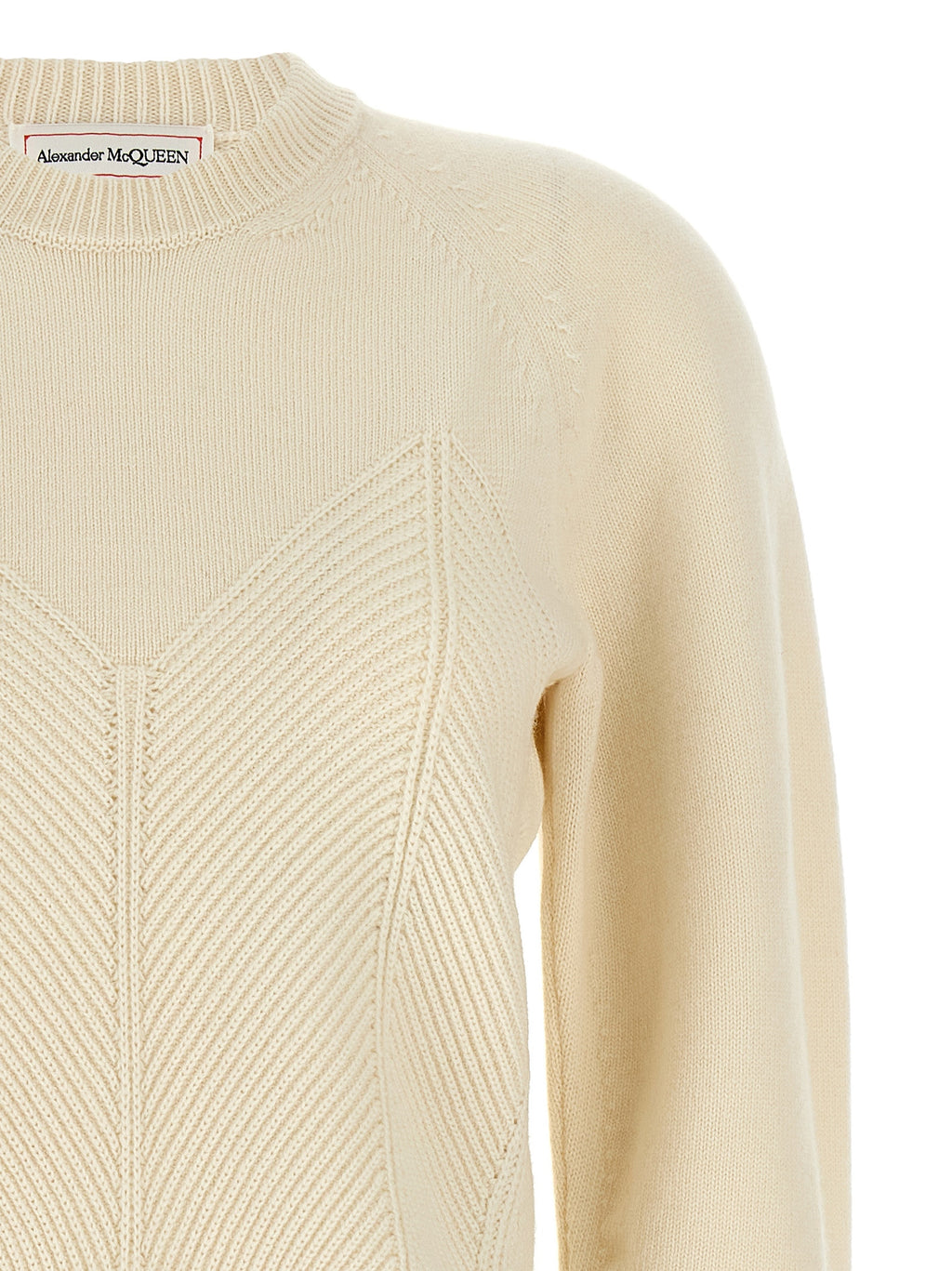 Alexander McQueen Weiße Wollstrickjacke