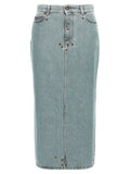 Moschino Blaue Baumwoll-Midirock