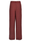 Moschino Bordeaux Seiden-Freizeithose