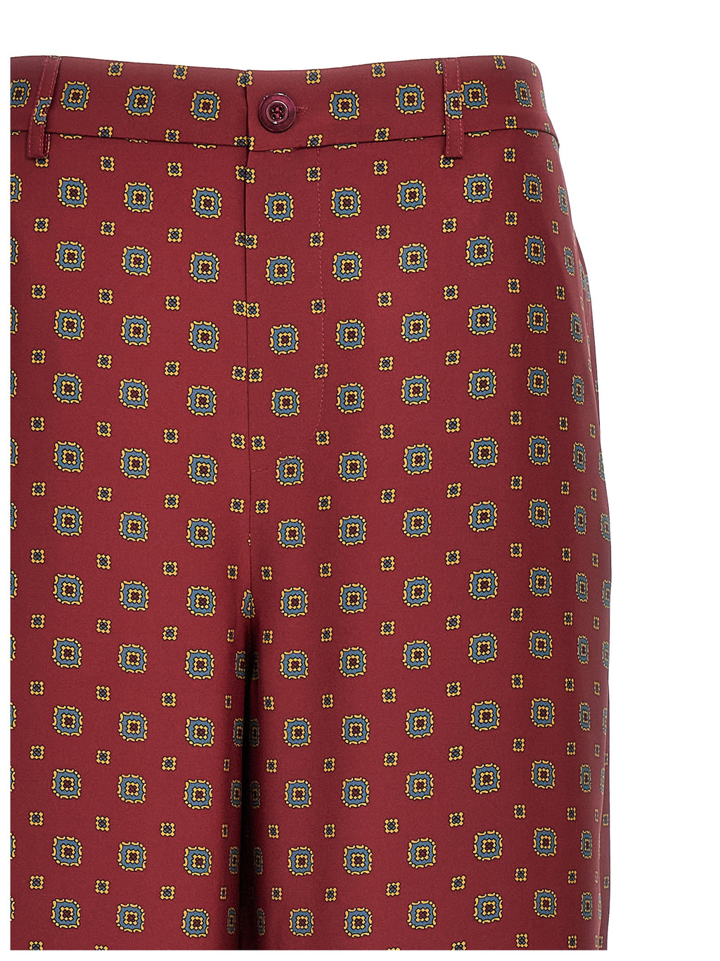 Moschino Bordeaux Seiden-Freizeithose