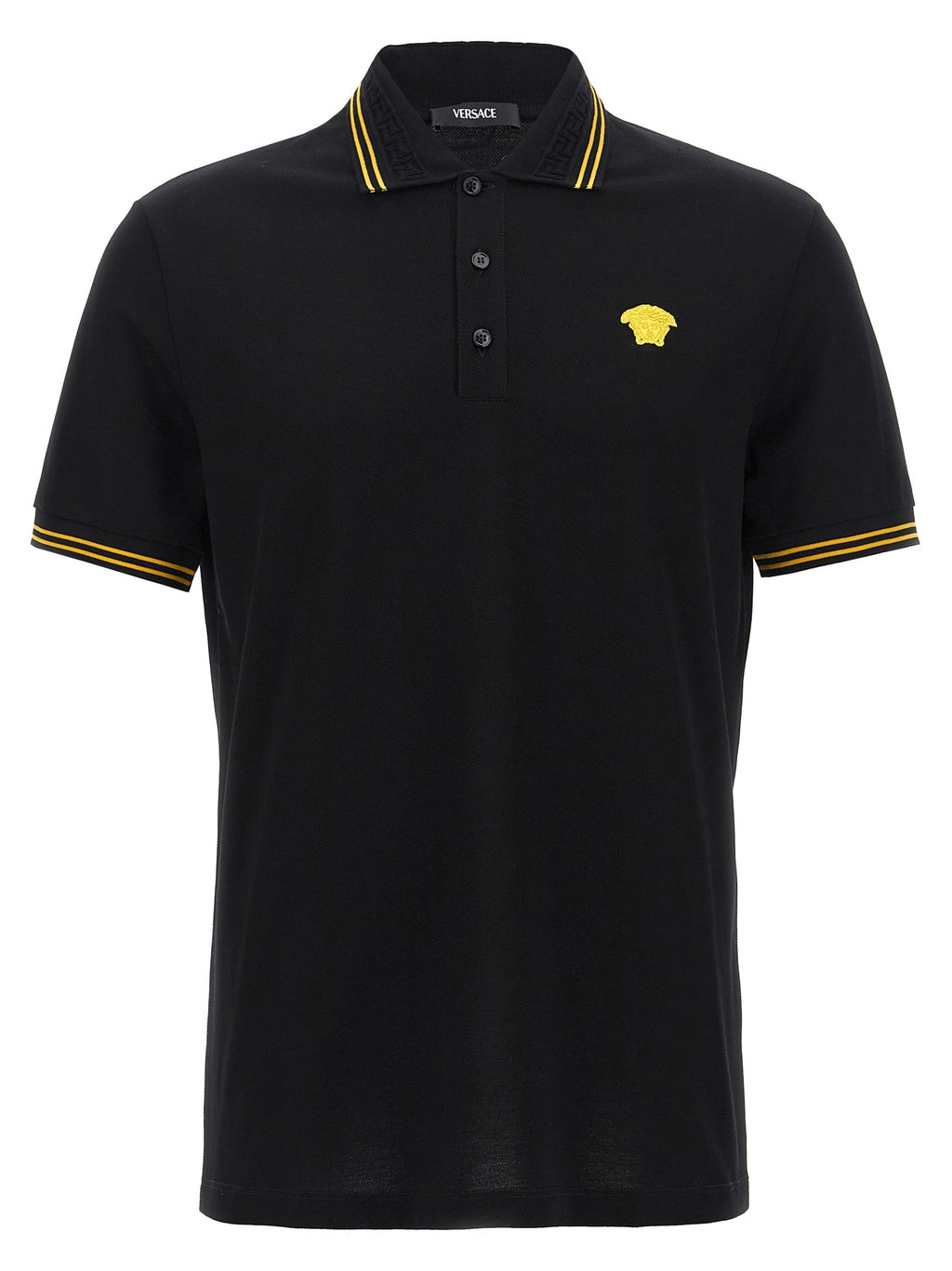 Versace Schwarzes Baumwoll-Poloshirt