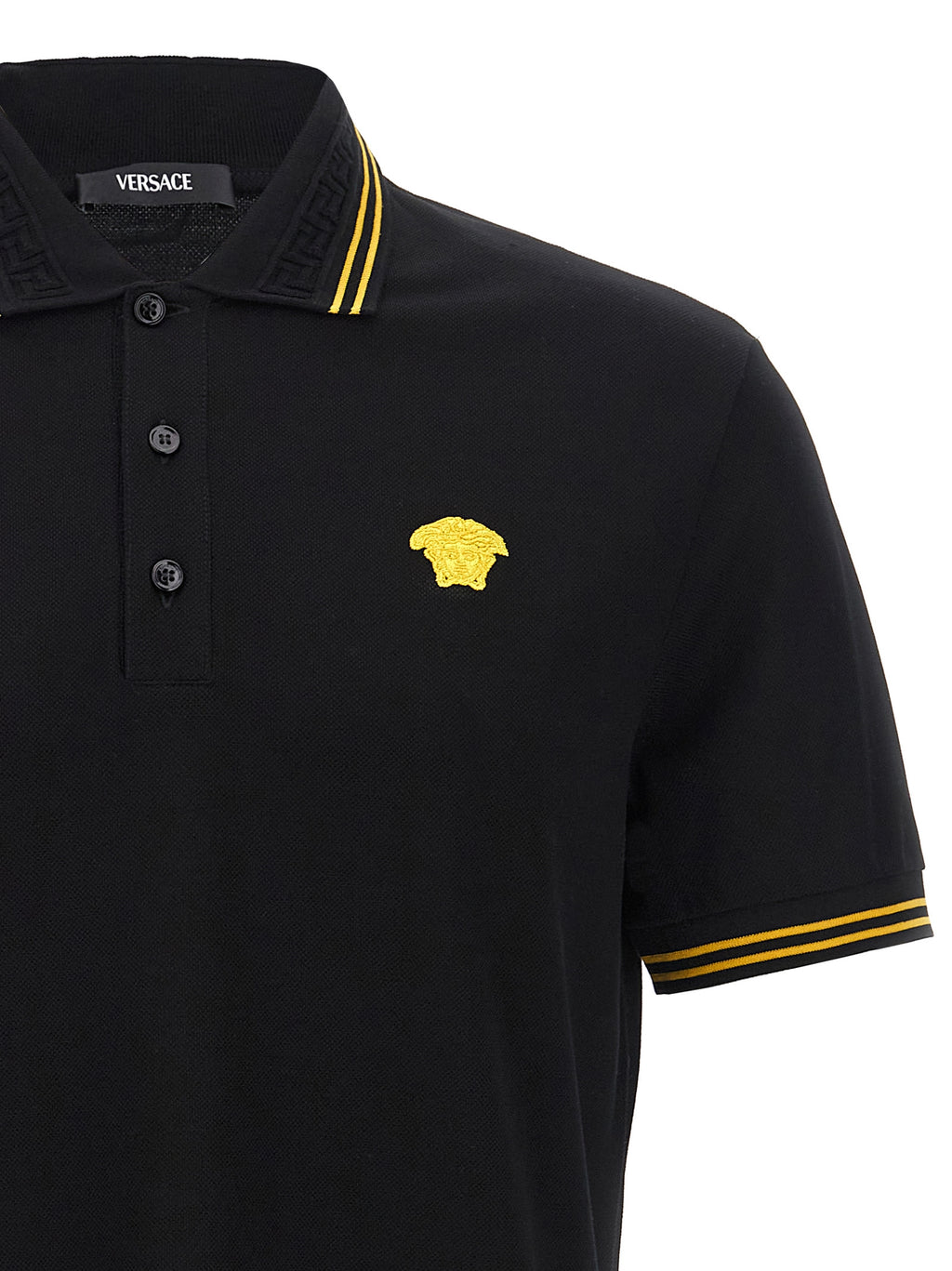 Versace Schwarzes Baumwoll-Poloshirt