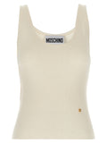 Moschino Ärmelloses T-Shirt aus weißer Schurwolle