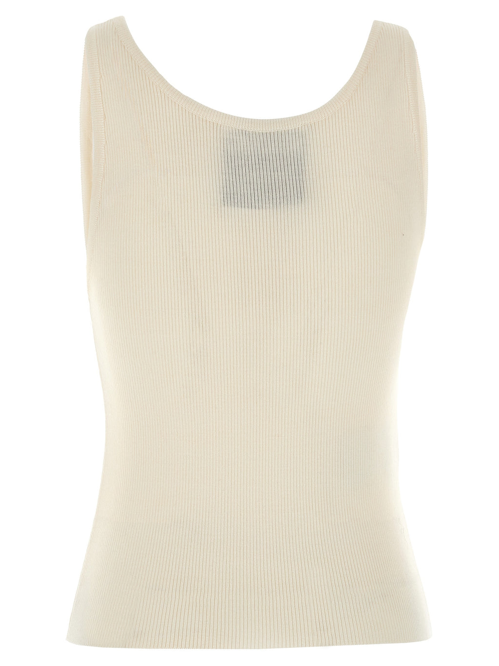 Moschino Ärmelloses T-Shirt aus weißer Schurwolle