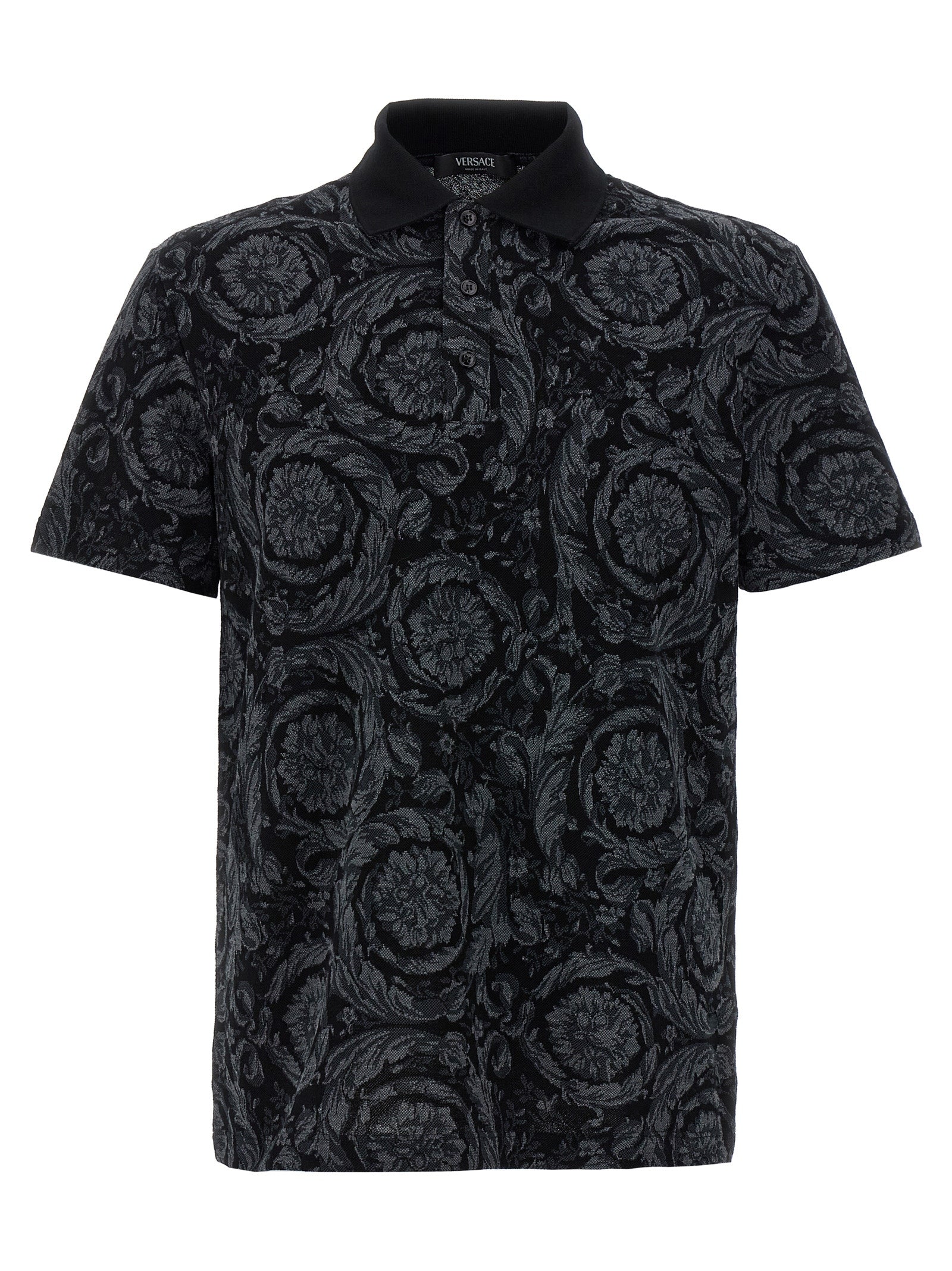 Versace Mehrfarbiges Polohemd aus Baumwolle