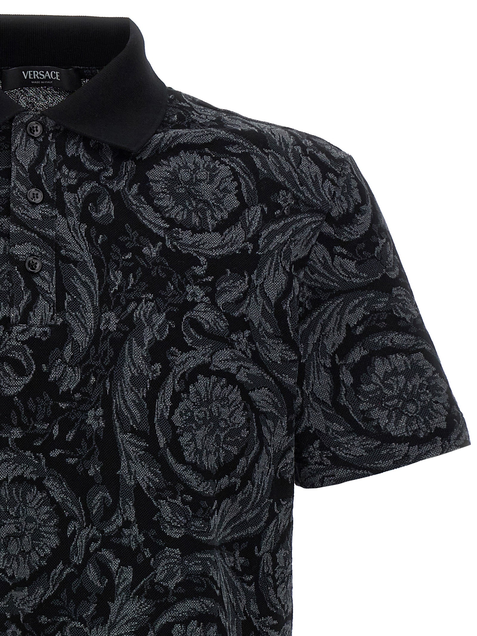 Versace Mehrfarbiges Polohemd aus Baumwolle