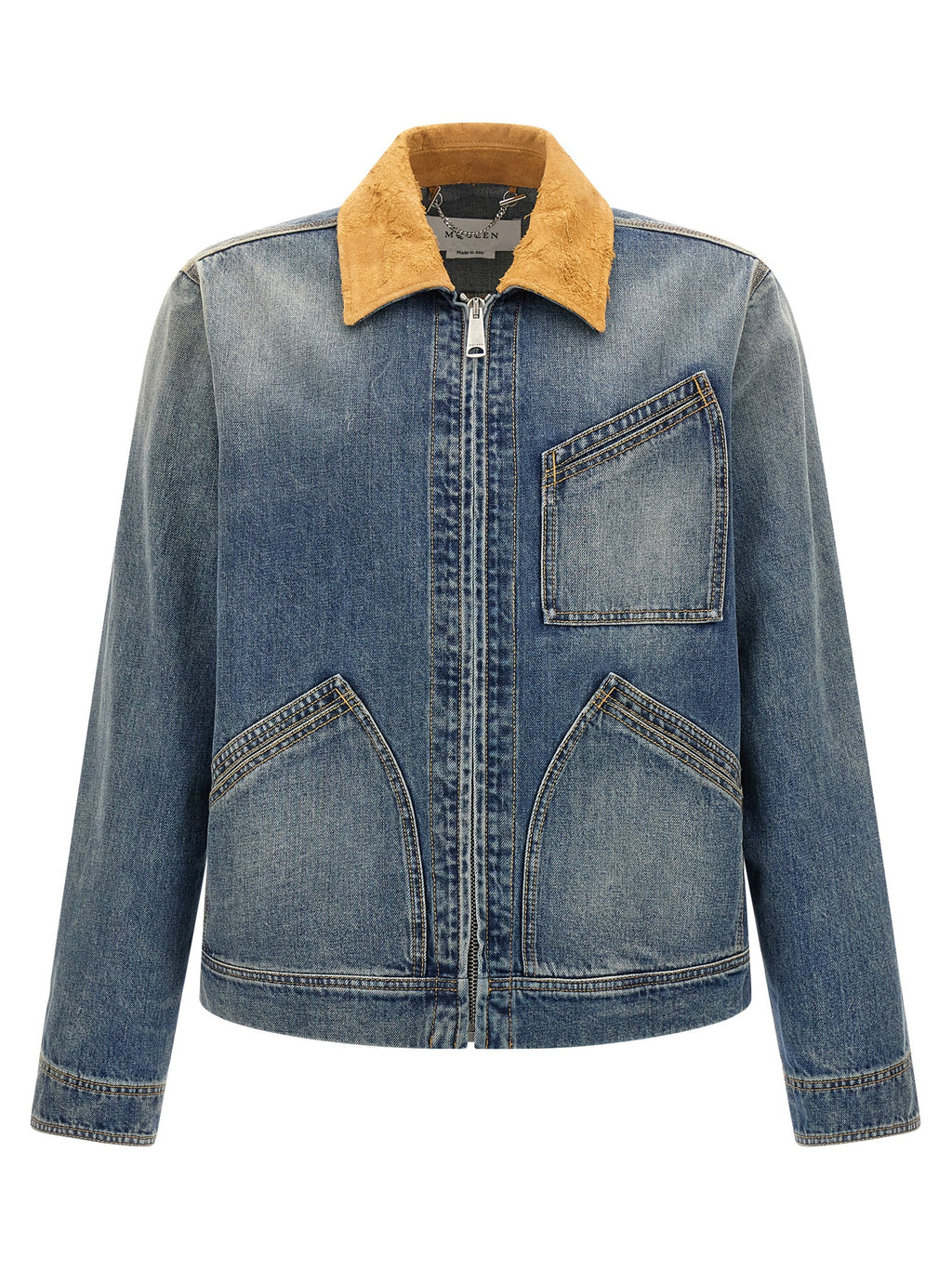 Alexander McQueen Blaue Jeansjacke aus Baumwolle
