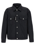 Dsquared² Schwarze Polyester-Jacke in voller Länge
