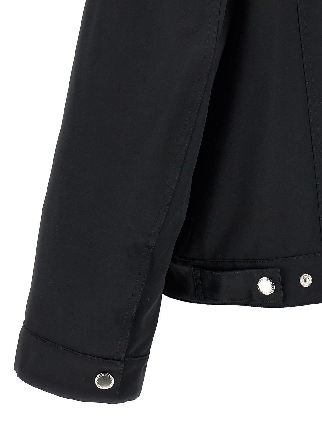 Dsquared² Schwarze Polyester-Jacke in voller Länge