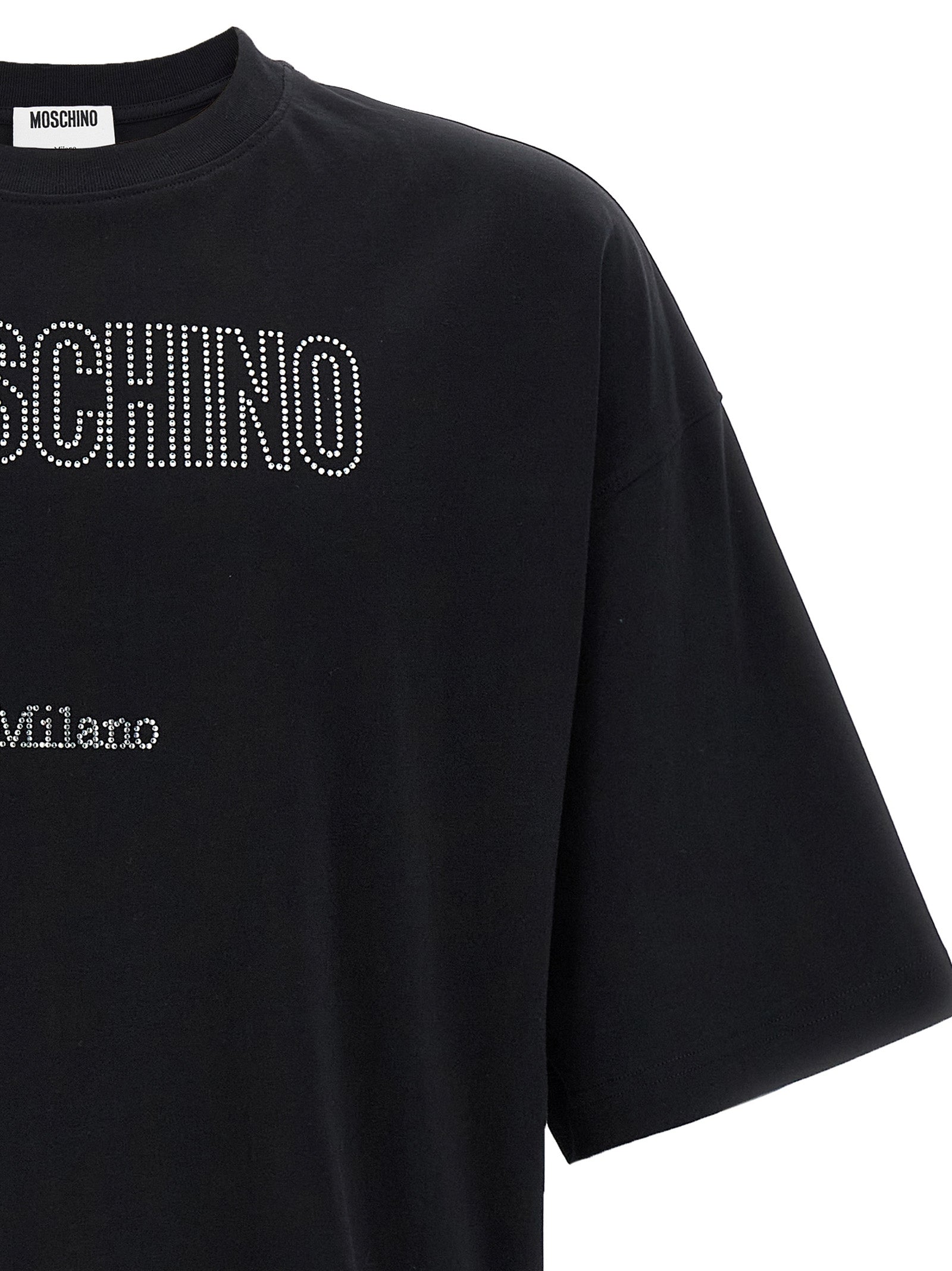 Moschino Schwarzes Baumwoll-T-Shirt