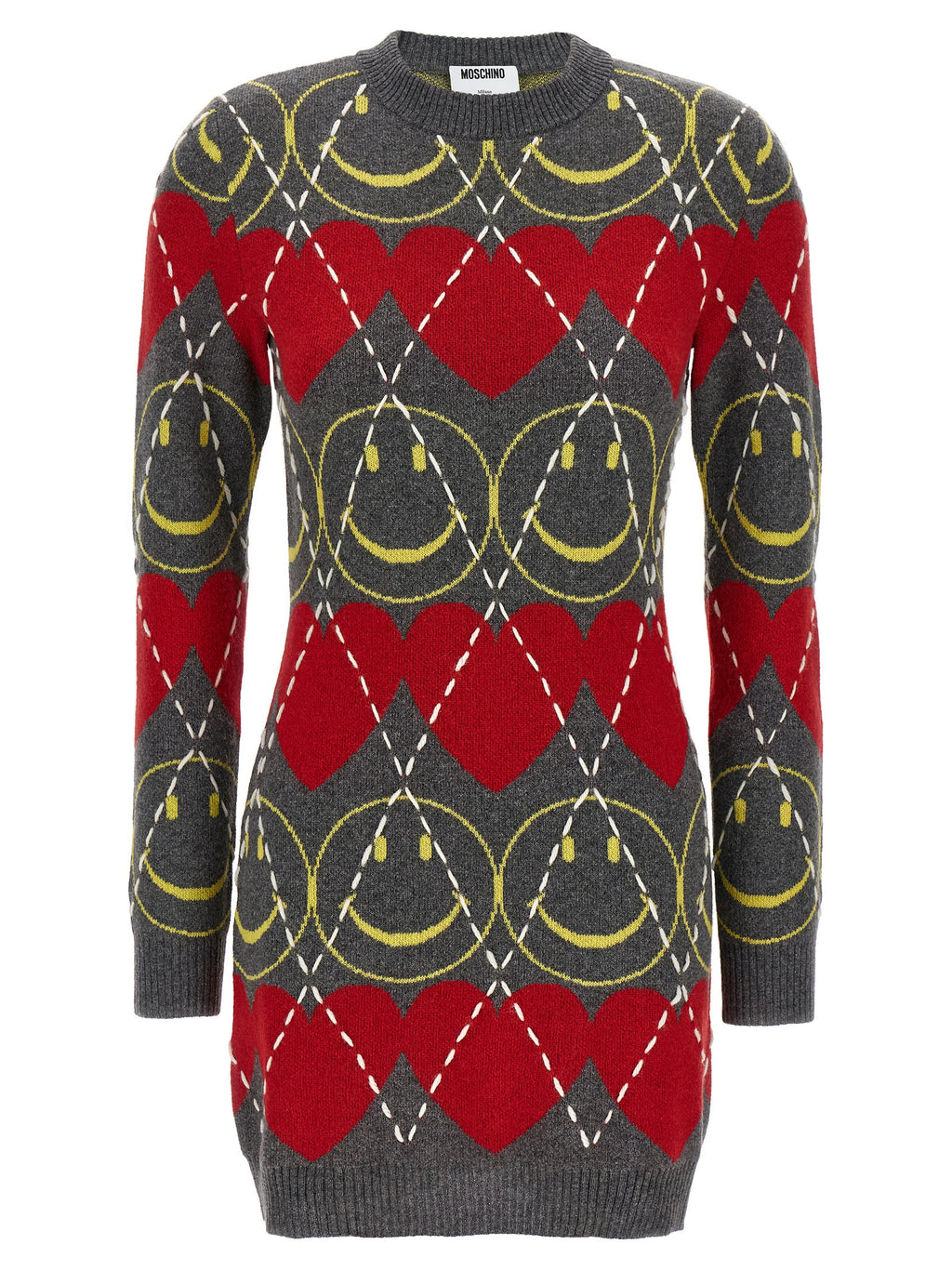 Moschino Kurzes Kleid aus mehrfarbiger Wolle