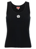 Kenzo Schwarzes ärmelloses T-Shirt aus Viskose