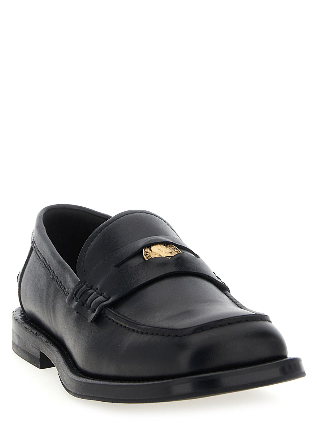 Moschino Schwarze Loafer aus Samt und Leder zum Hineinschlüpfen