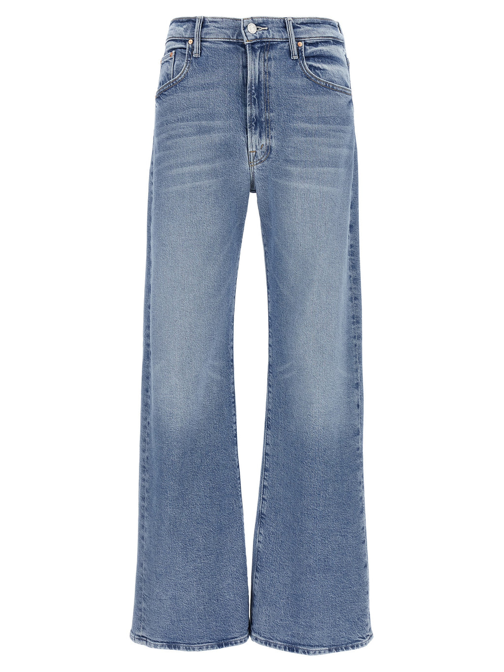 Mother Denim Blaue High-Waist Jeans aus Baumwolle