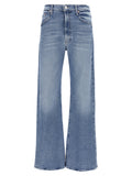 Mother Denim Blaue High-Waist Jeans aus Baumwolle