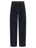 Versace Blaue High-Waist Jeans aus Baumwolle