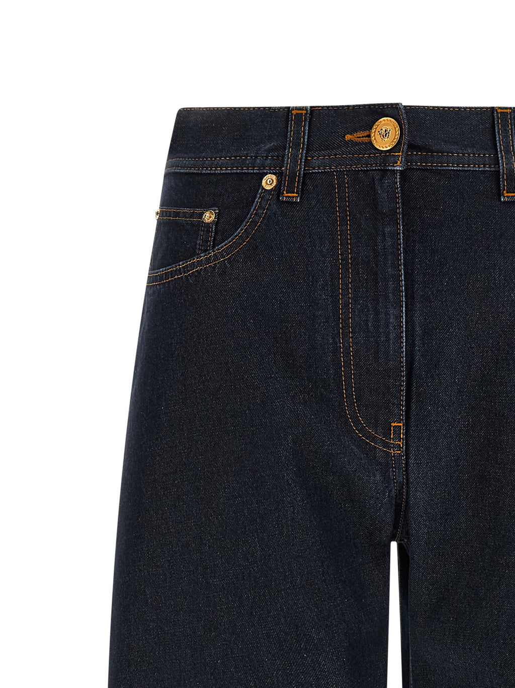 Versace Blaue High-Waist Jeans aus Baumwolle