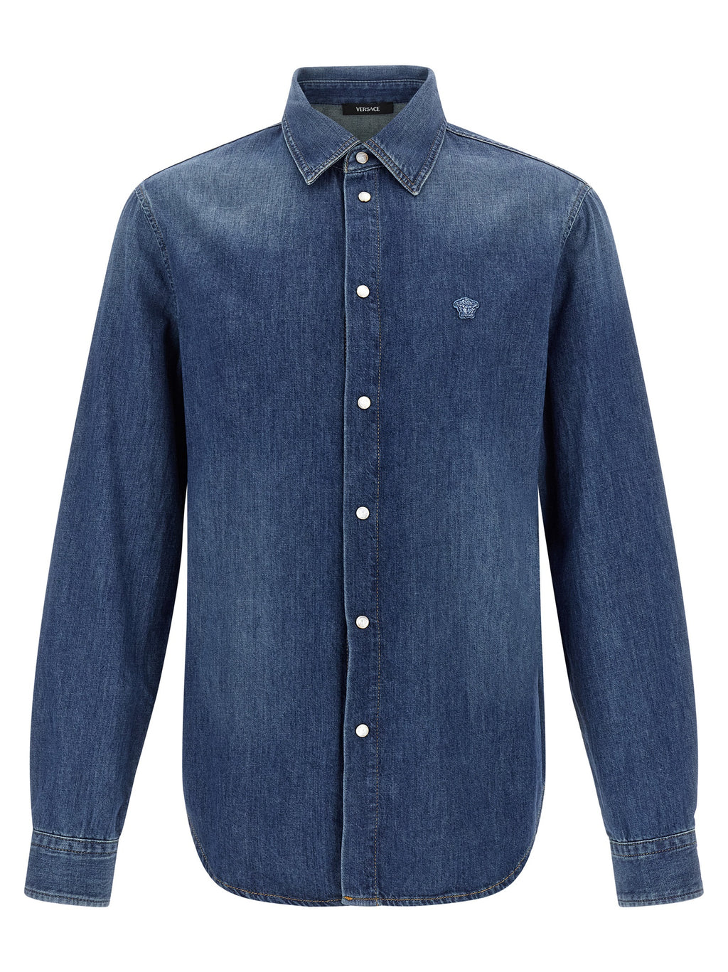Versace Blaue Baumwollbluse