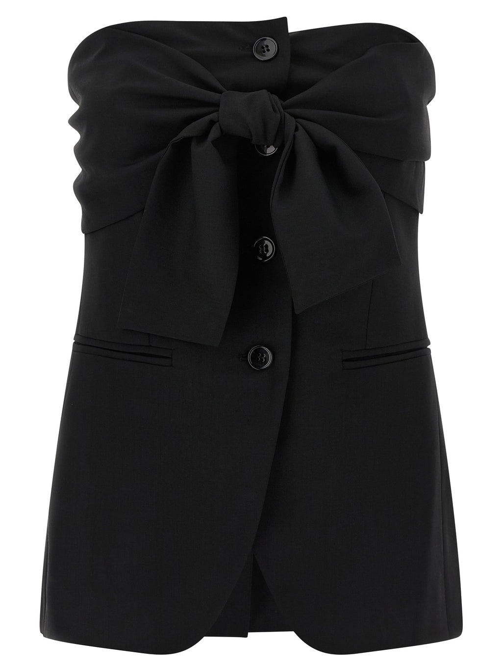 Max Mara Schwarze Tanktops aus reiner Schurwolle