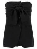Max Mara Schwarze Tanktops aus reiner Schurwolle
