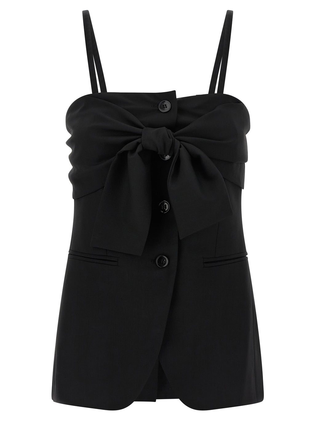 Max Mara Schwarze Tanktops aus reiner Schurwolle