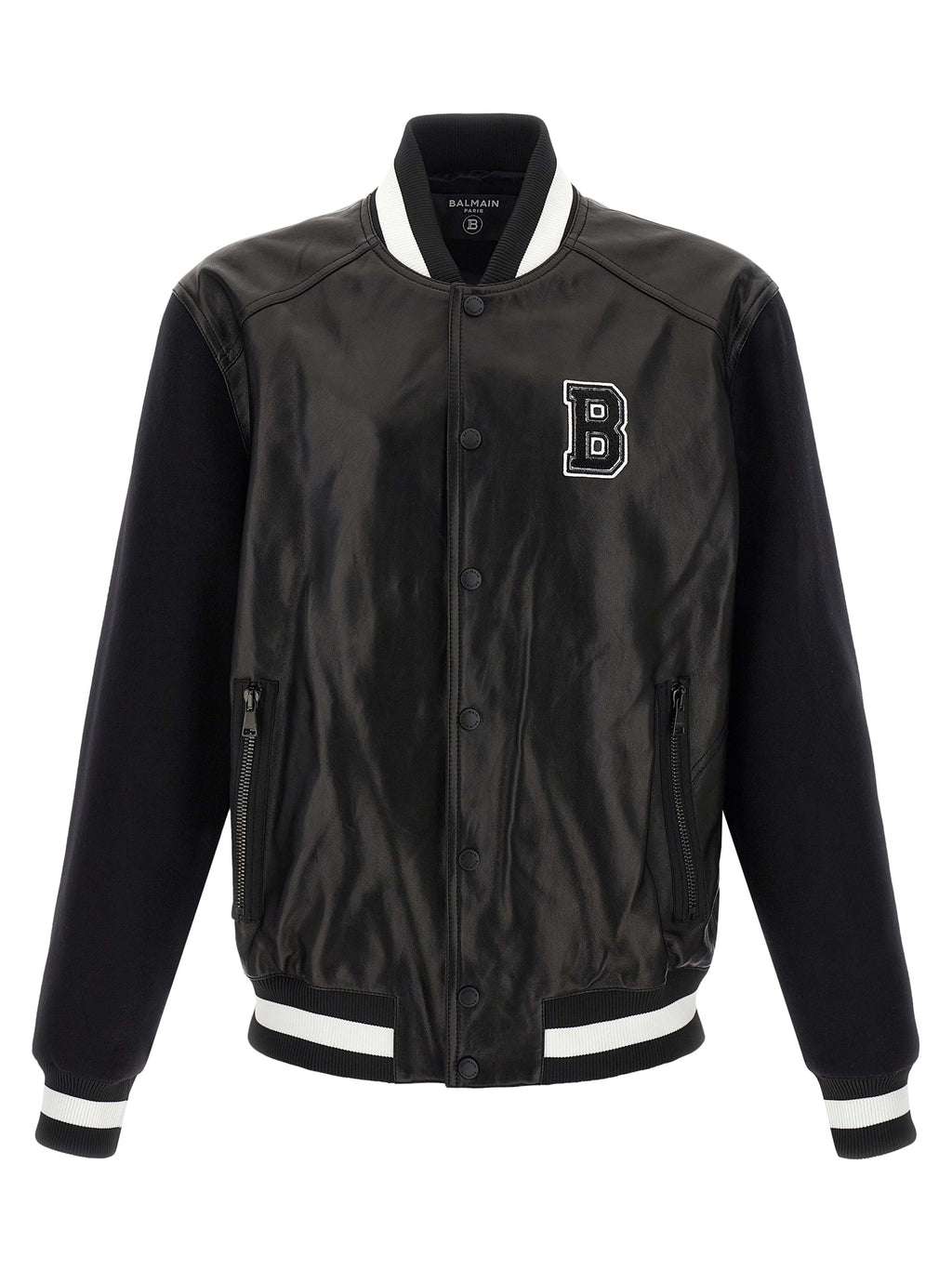 Balmain Zweifarbige Lammlederjacke