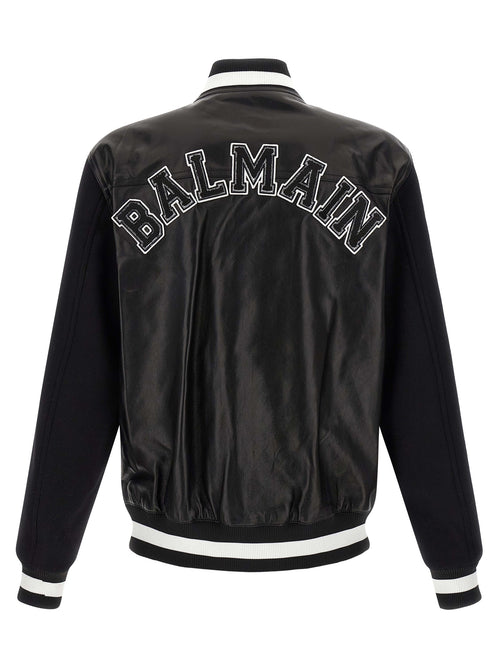Balmain Zweifarbige Lammlederjacke