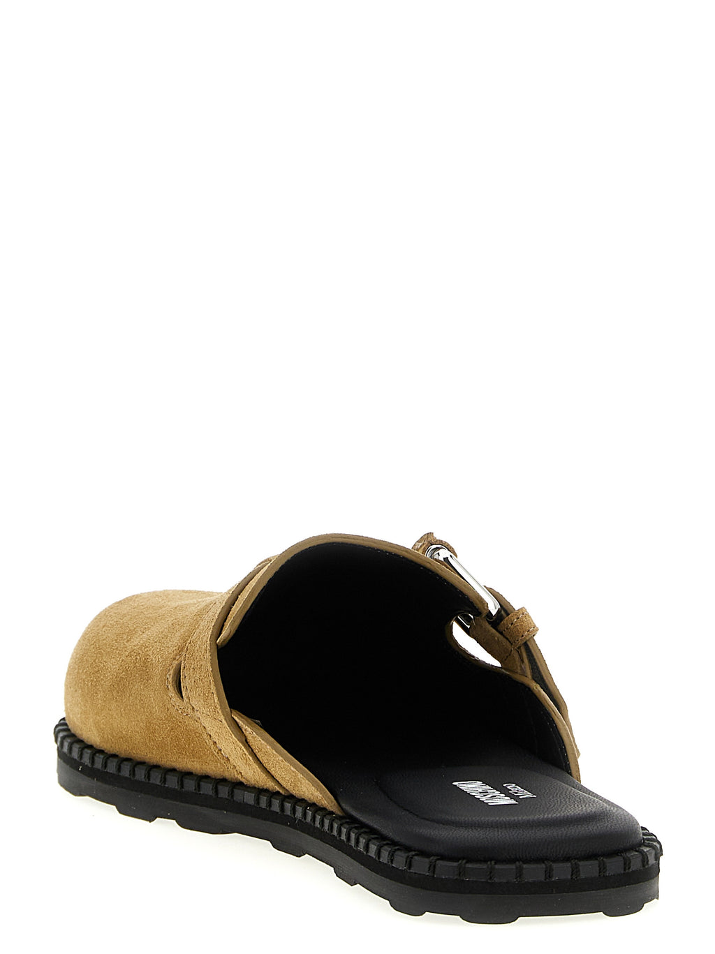 Moschino Beige Leder Clogs