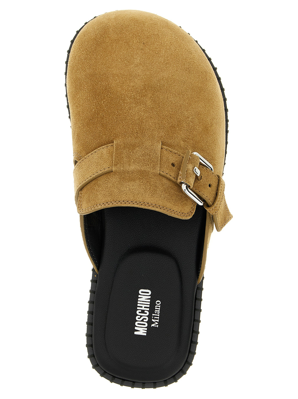 Moschino Beige Leder Clogs