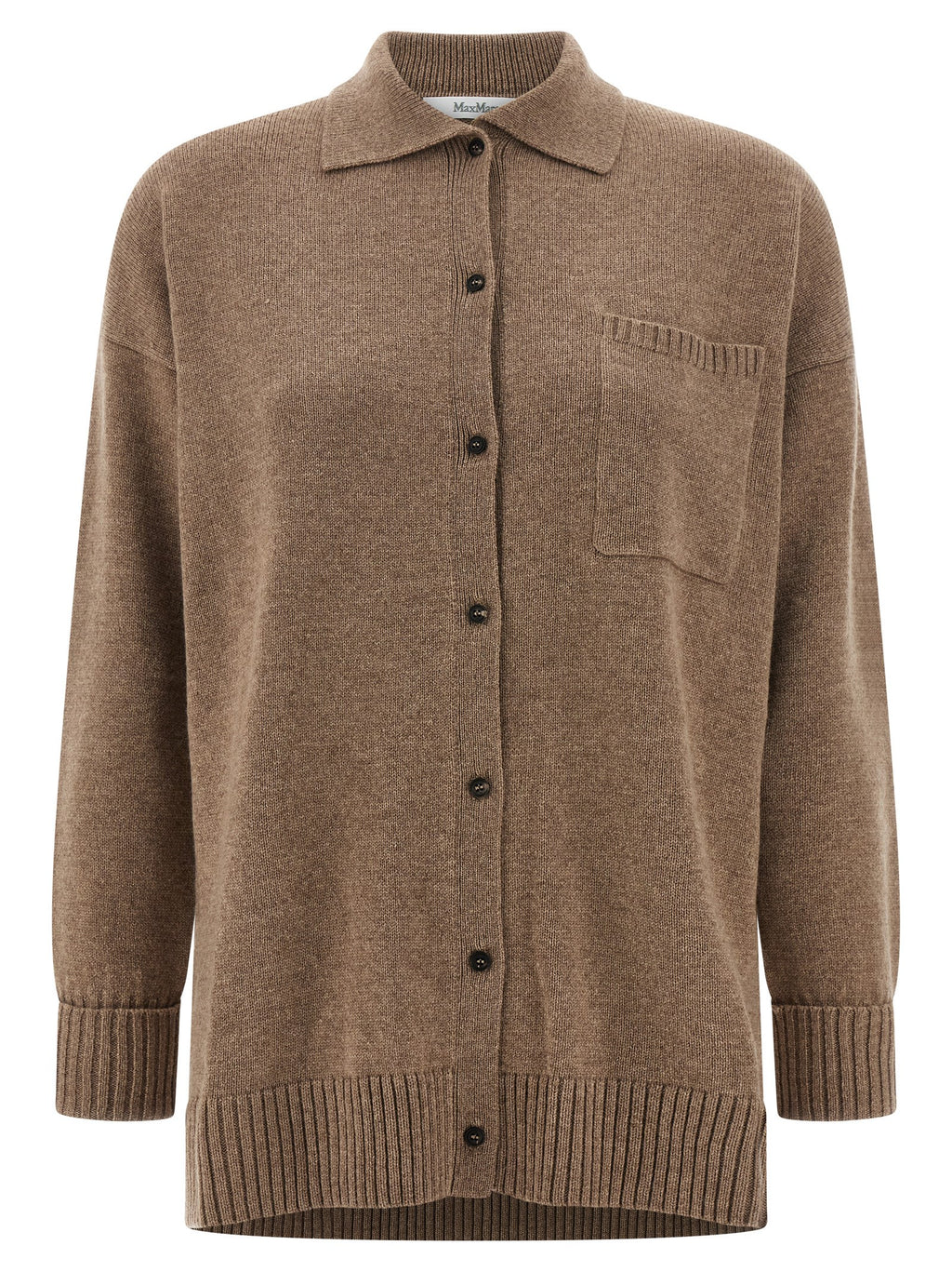 Max Mara Brauner Kaschmir-Strickjacke