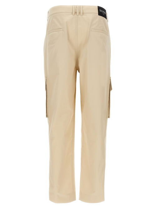 Balmain Beige Baumwoll-Cargo-Hose