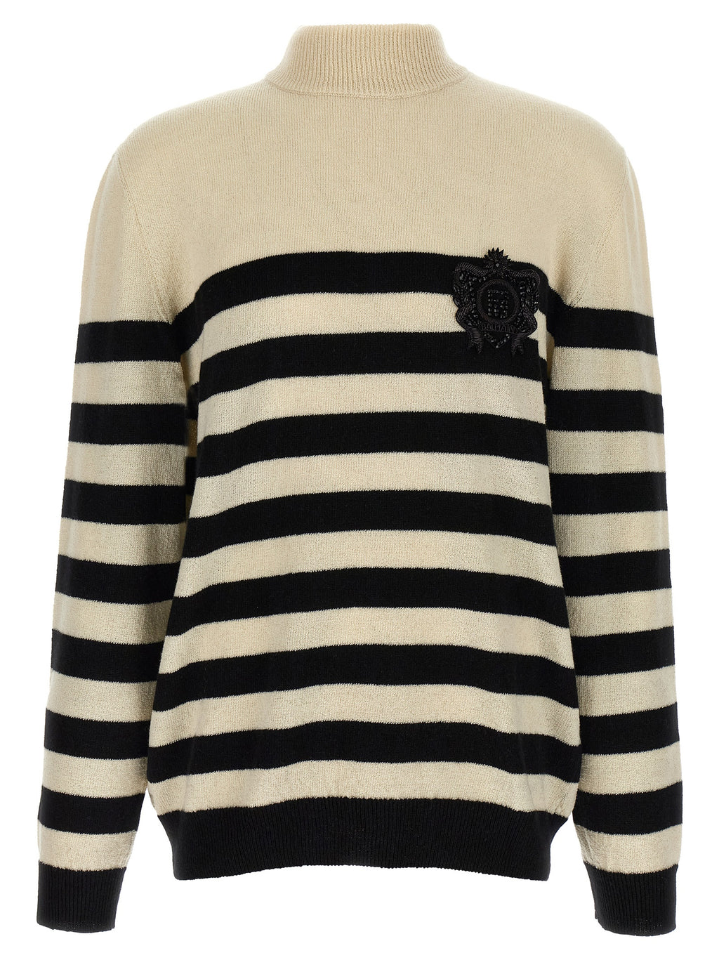 Balmain Zweifarbige Wollstrickjacke